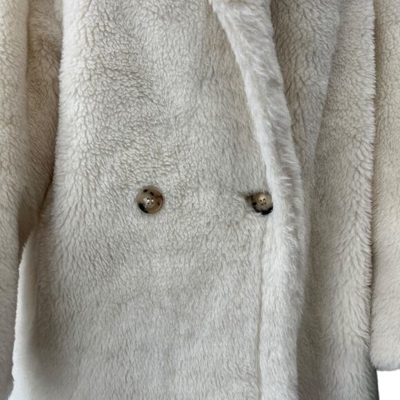 $4290 Max Mara White Ivory Tedgirl Teddy Long Coat Jacket size Medium - Picture 3 of 11
